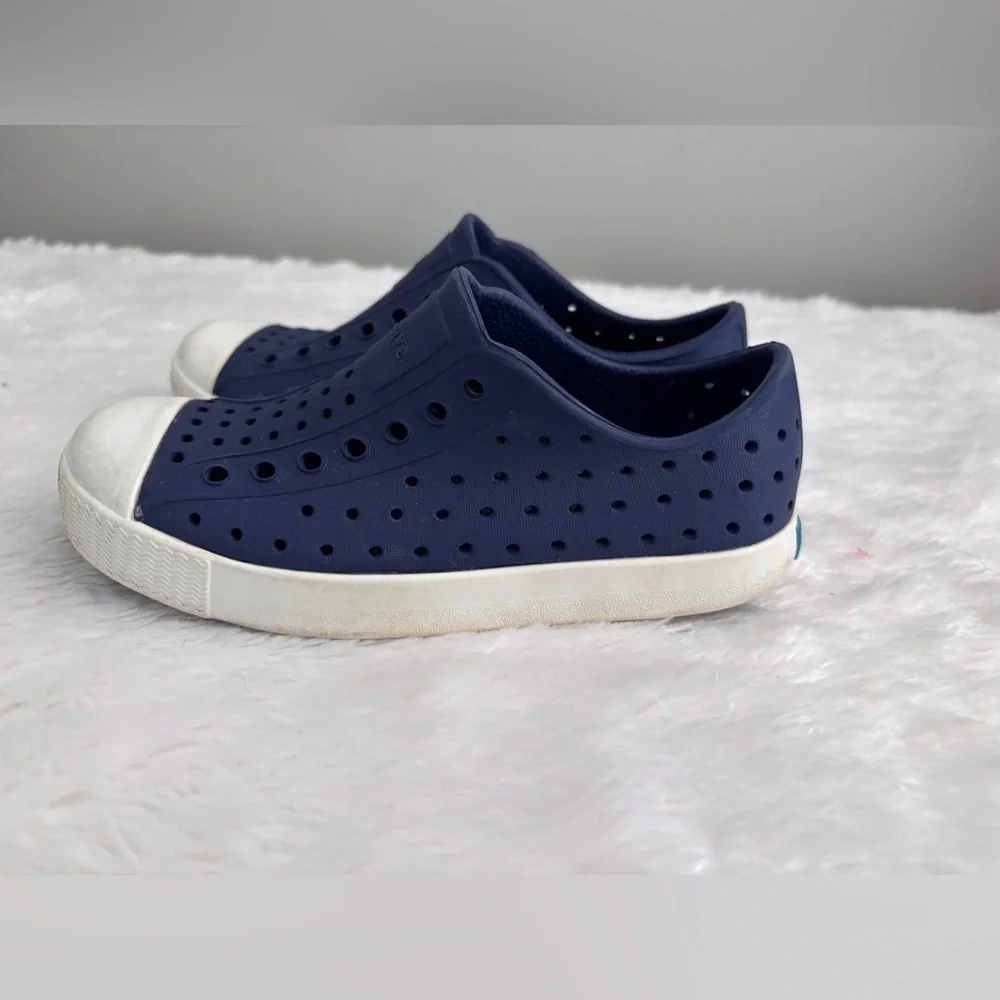Native Kids Navy Slip-On Rubber Sneakers Size 12